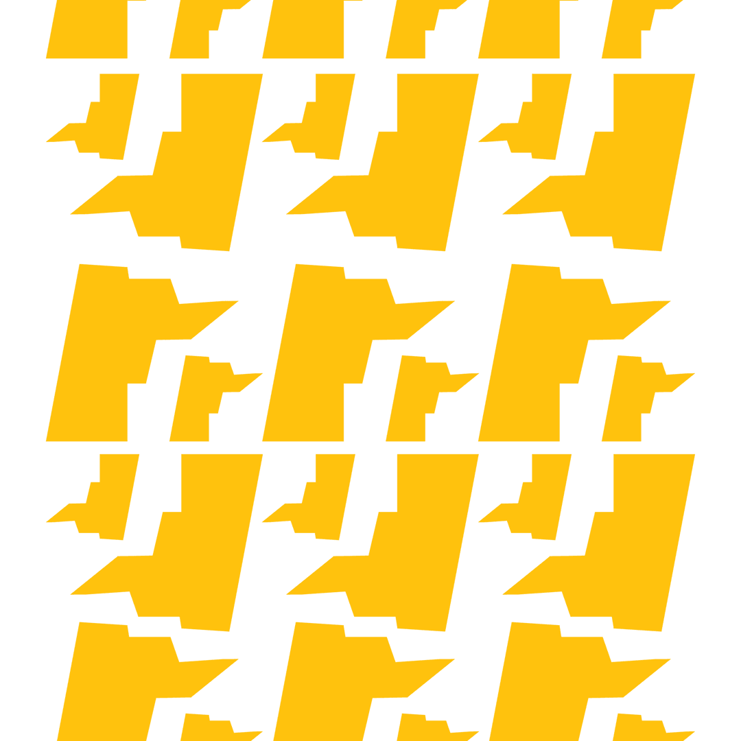 Yellow Geometric Formations on Transparent Background