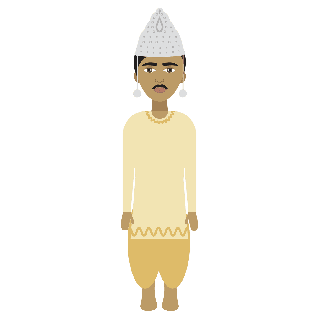 Man Wearing Cultural Attire with Traditional Headgear Transparent Background