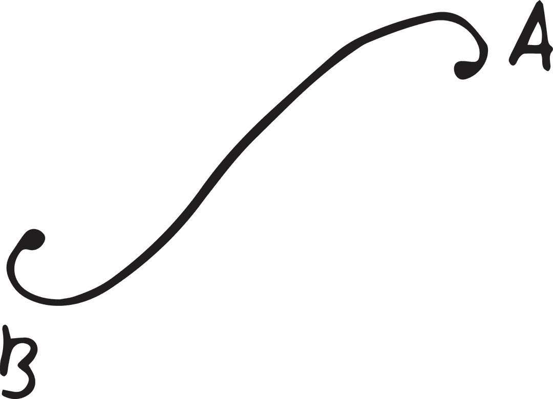 Elegant Hand-drawn Swirl with Letters A and B on Transparent Background