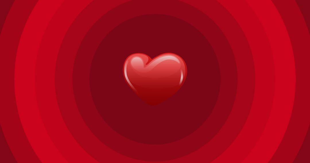 Glossy Heart Illustration on Red Gradient Background