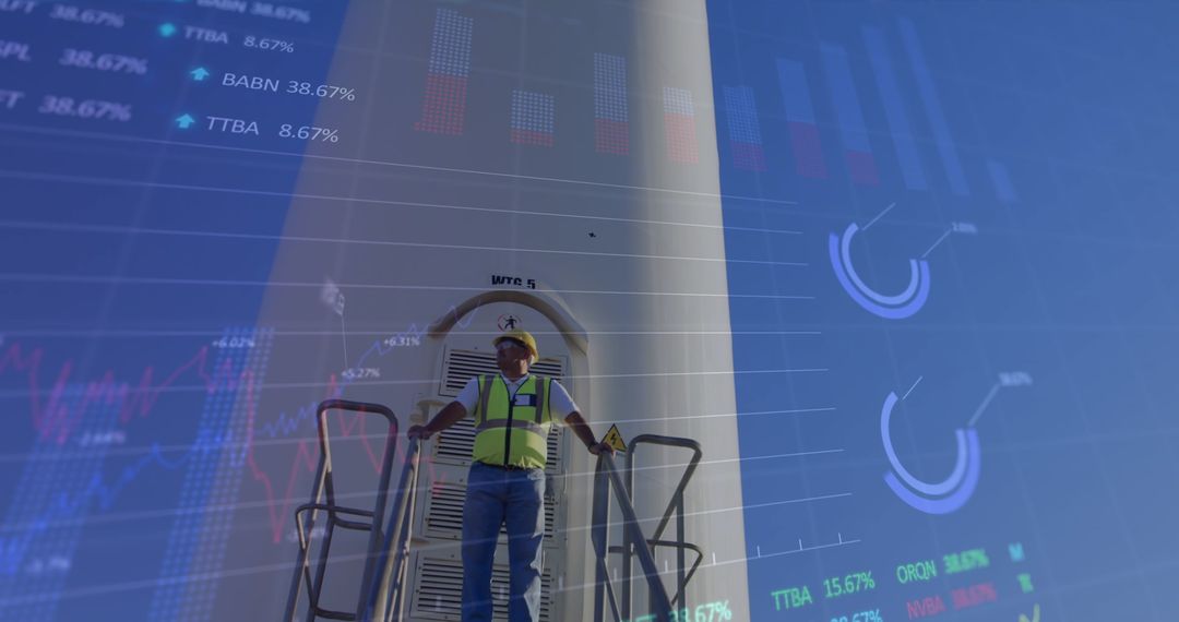 Engineer Analyzing Wind Turbine Data for Efficiency and Performance
