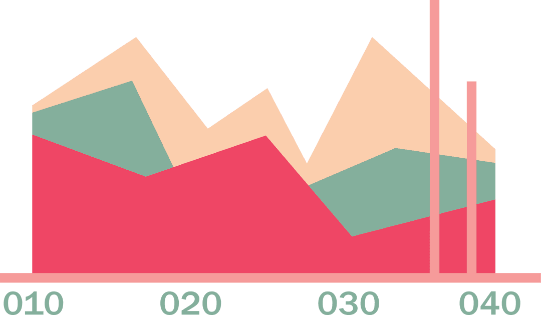 Transparent Vector Business Graph Chart with Color Stratification