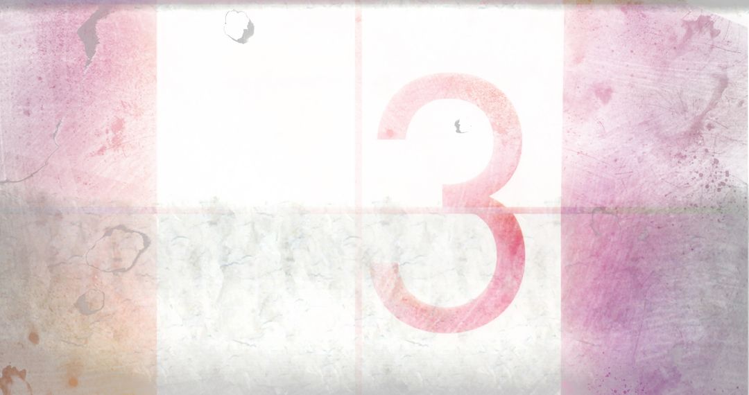 Vintage Cinematic Number Three on Textured Background