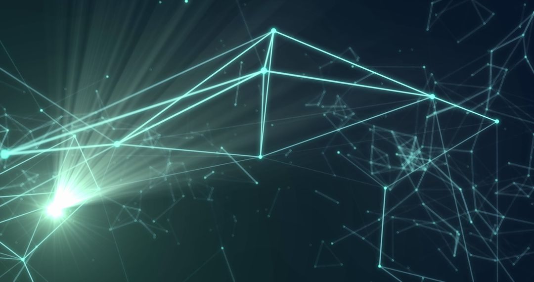 Interconnected Digital Network With Glowing Effects