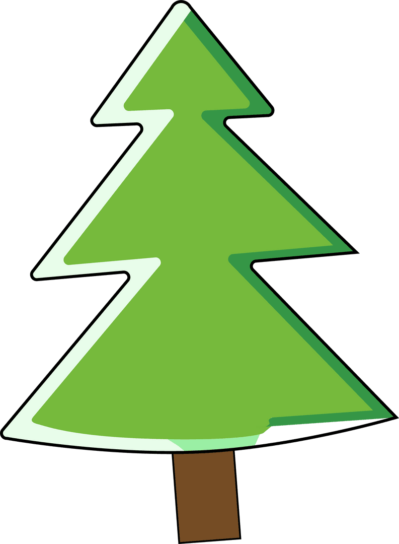 Minimalist Evergreen Tree on Transparent Background