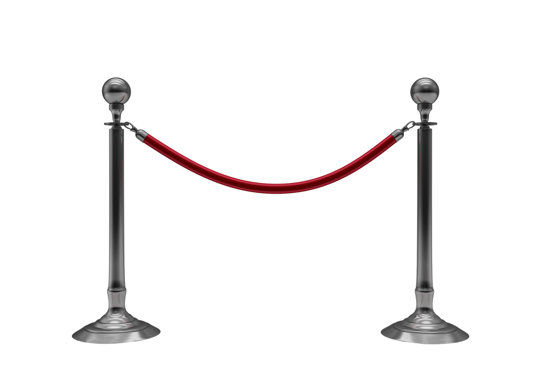 Red Velvet Roped Queue Barrier on Transparent Background Isolated PNG - Download Free Stock Images Pikwizard.com