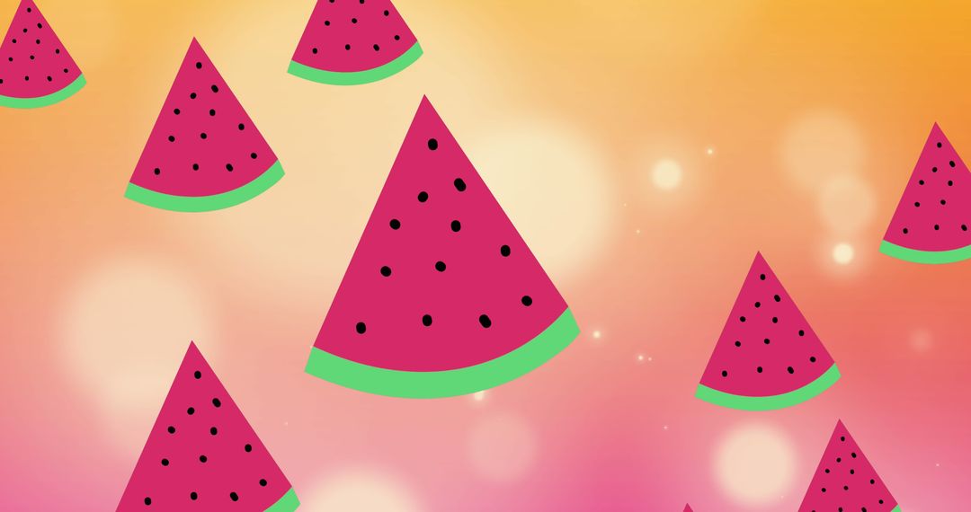 Vibrant Watermelon Pattern with Orange and Pink Background - Free Images, Stock Photos and Pictures on Pikwizard.com