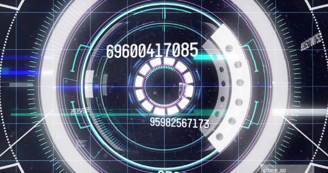 Futuristic Digital Interface with Changing Numbers