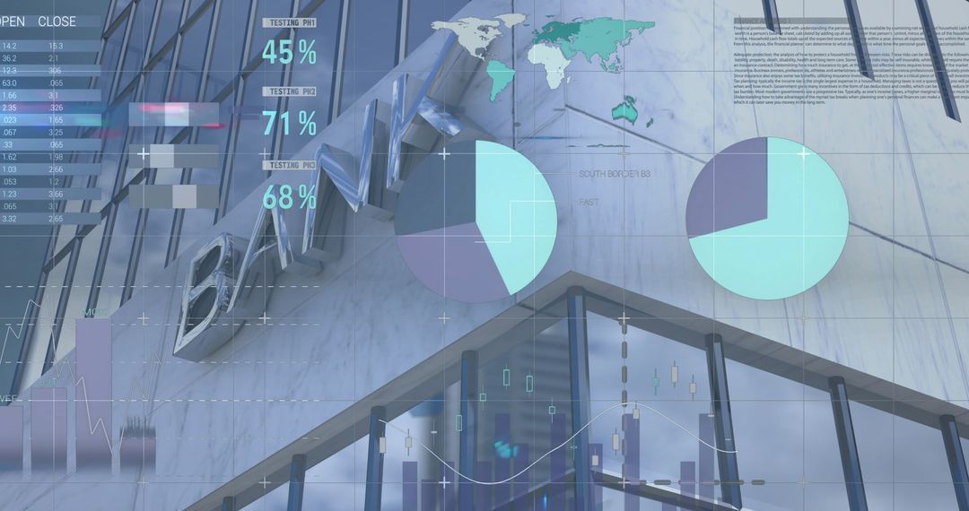 Financial Data Visualization on Bank Building Facade