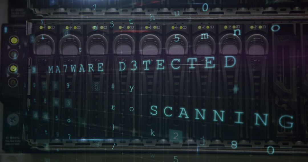 Cyber Attack Warning on Computer Server Interface