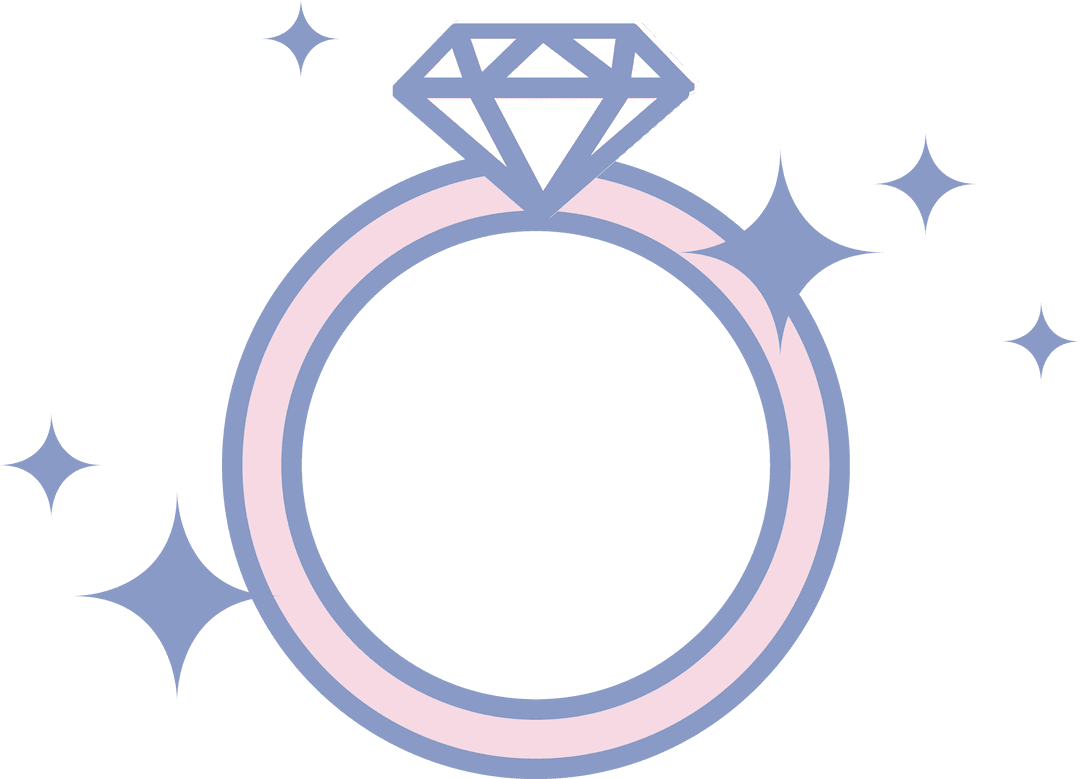 Sophisticated Pastel Diamond Ring with Transparent Background