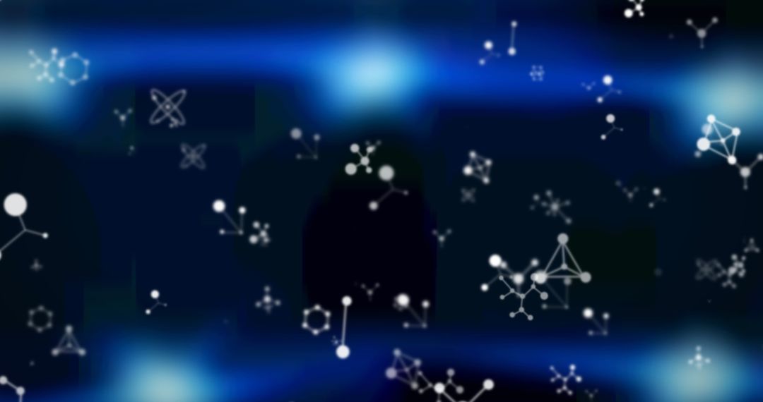 Abstract Molecules on Blue Tech Background