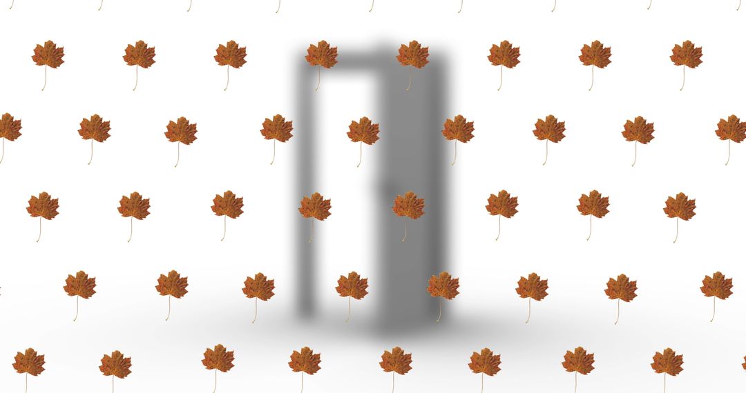 Seamless Floating Maple Leaves on Horizontal Patterned Background