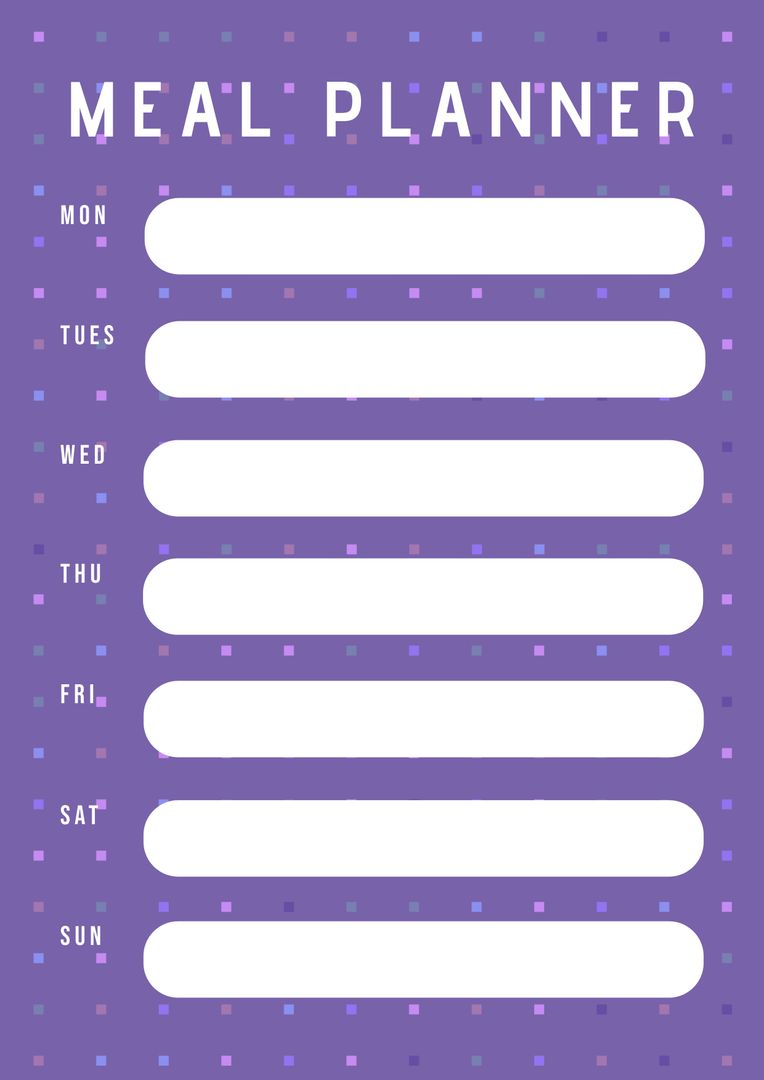 Weekly Meal Planner with Bright Purple Background - Download Free Stock Templates Pikwizard.com