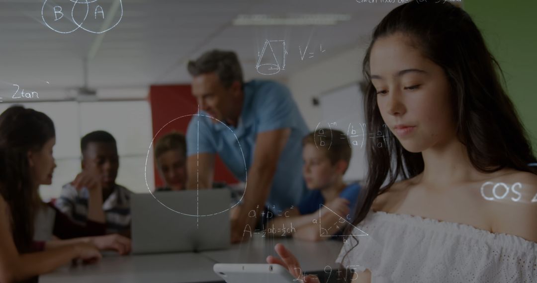 Students Engaged in Math Learning with Technology Connection