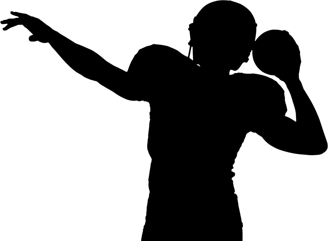 Transparent Silhouette of American Football Player Action Pose