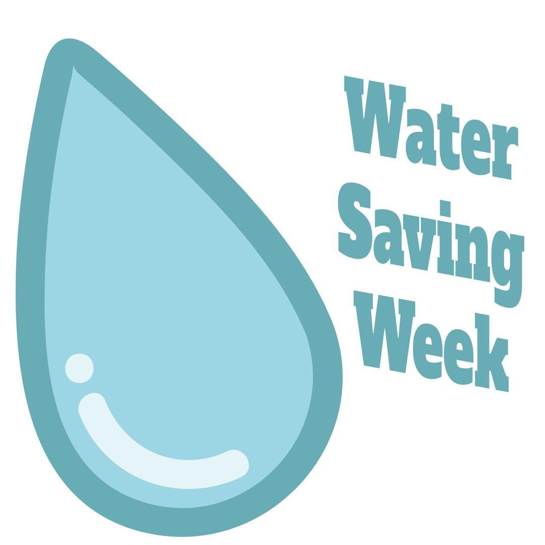 Water Saving Awareness Poster with Symbolic Droplet
