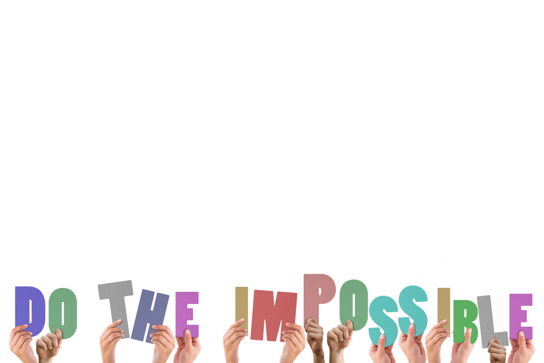 Diverse Hands Holding Font Inspirational Transparent Cutout