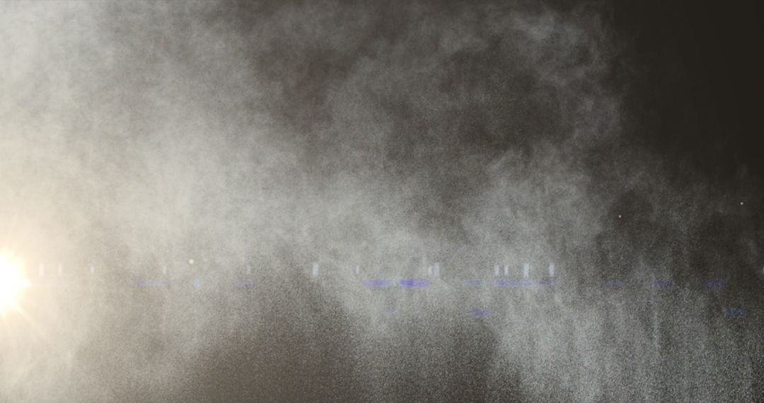 Light Fog Illuminated Against Dark Atmosphere