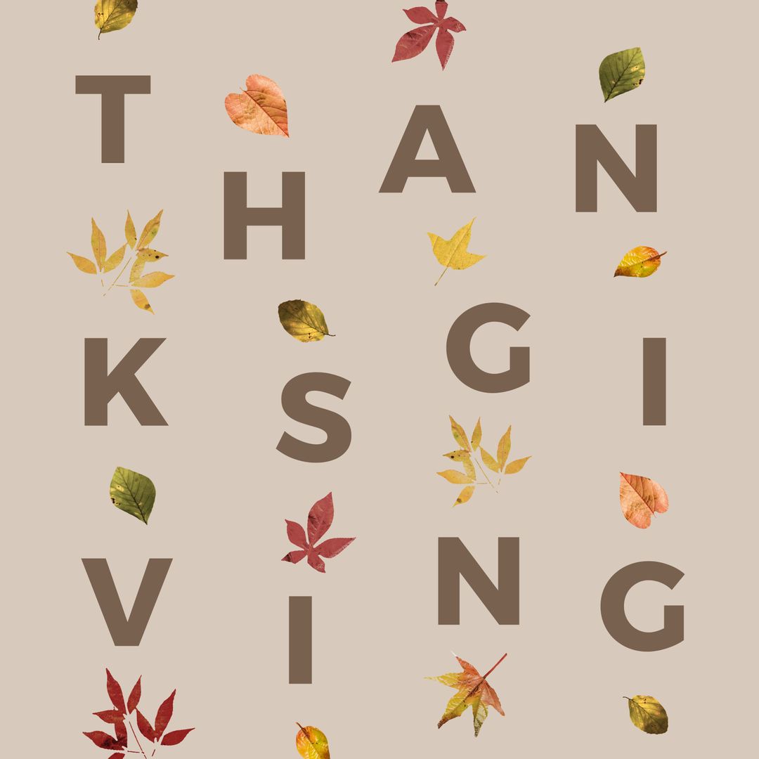 Thanksgiving Text with Autumn Leaves Inspiration