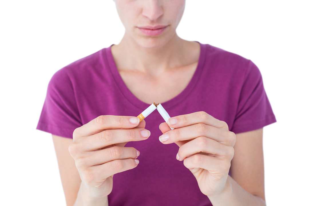 Woman Breaking Cigarette in Half Transparent Background - Download Free Stock Images Pikwizard.com