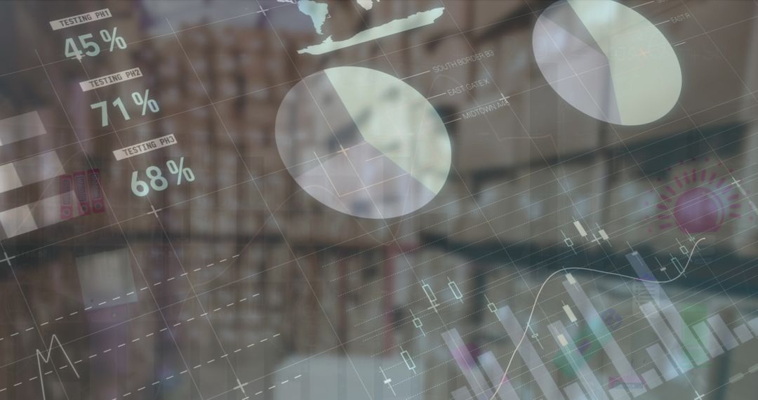 Warehouse Distribution Network with Overlayed Financial Data Visualizations