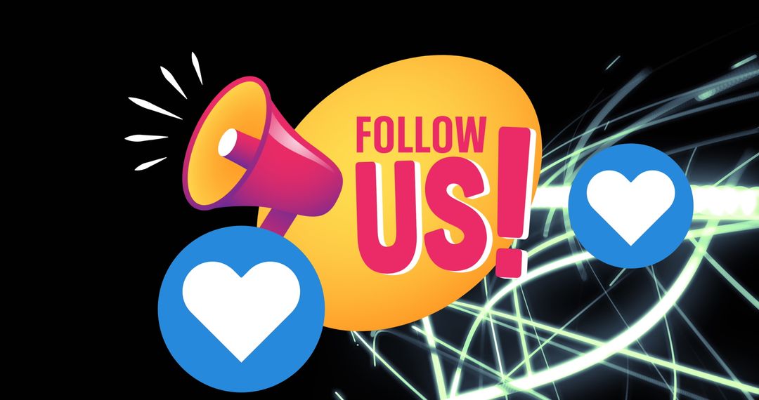 Social Media Invitation with Follow Us Call to Action