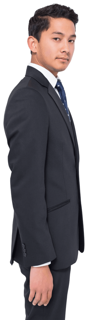 Transparent Background with Confident Businessman in Formal Suit