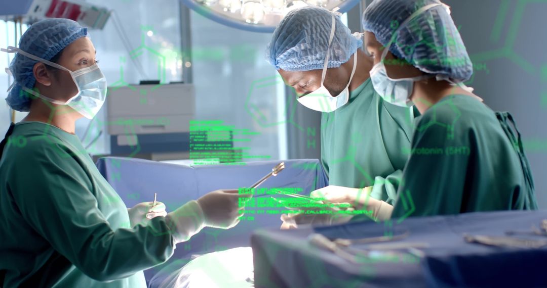 Diverse Surgical Team Analyzing Data in Modern Hospital