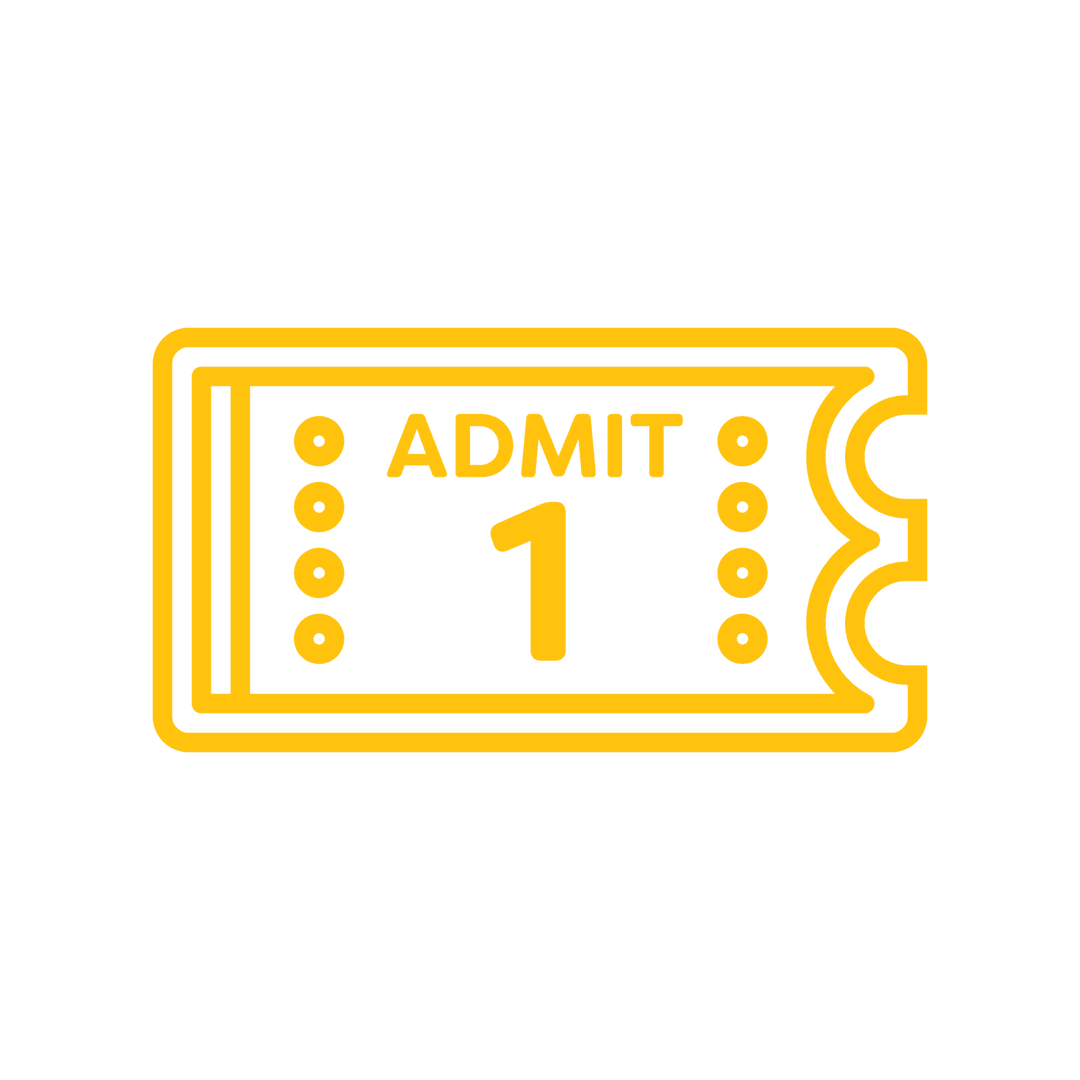 Transparent Background Digital Ticket Illustration with Admit Text