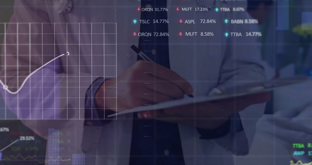 Doctor Analyzing Digital Financial Data Healthcare Technology