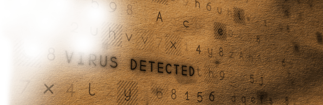 Digital Virus Detected Text on Transparent Background