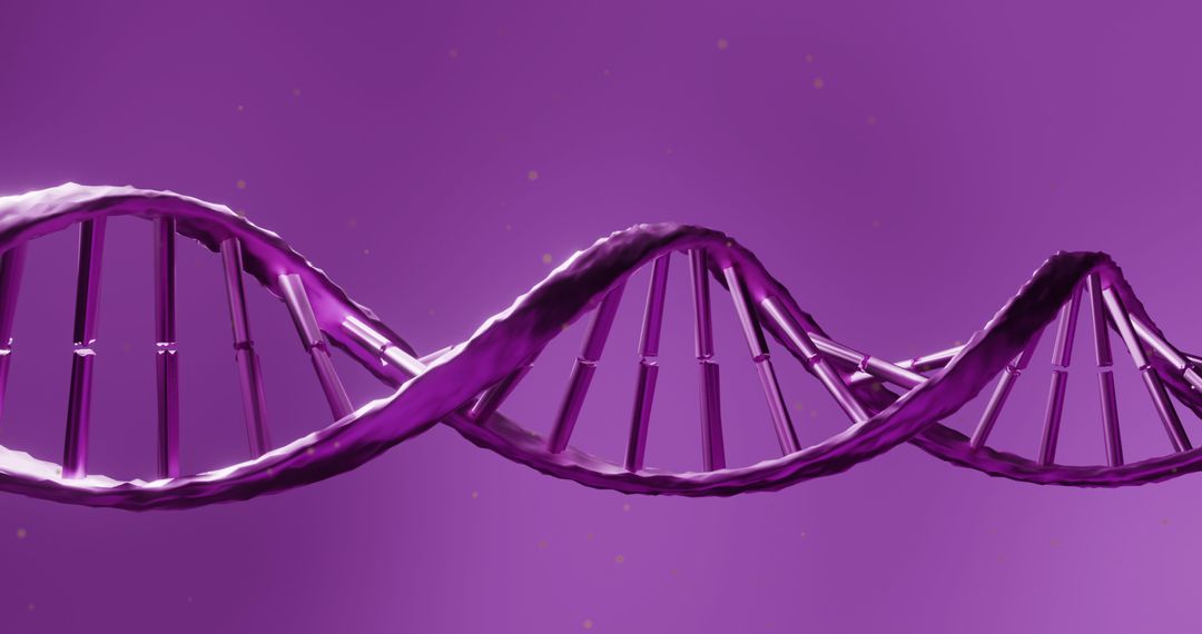 Purple DNA Strand Illustration with Abstract Concept