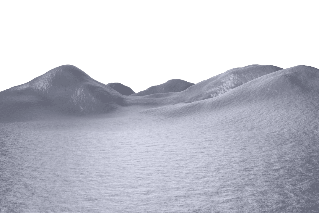 Snow-Covered Hills on Transparent Background Ideal for Winter Themes