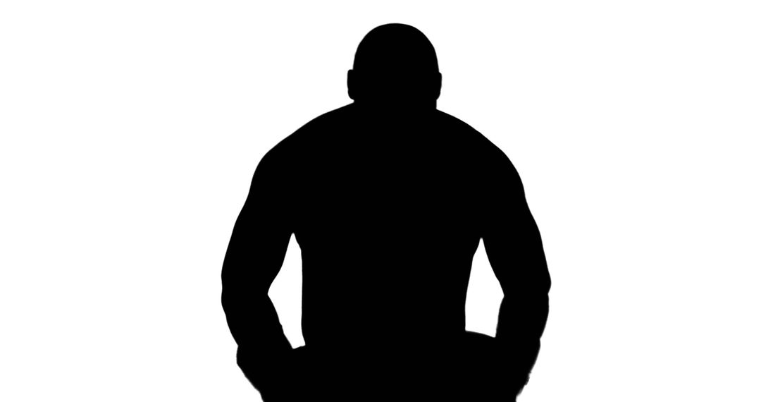 Muscular Silhouette of Man Facing Forward on White Background - Free Images, Stock Photos and Pictures on Pikwizard.com