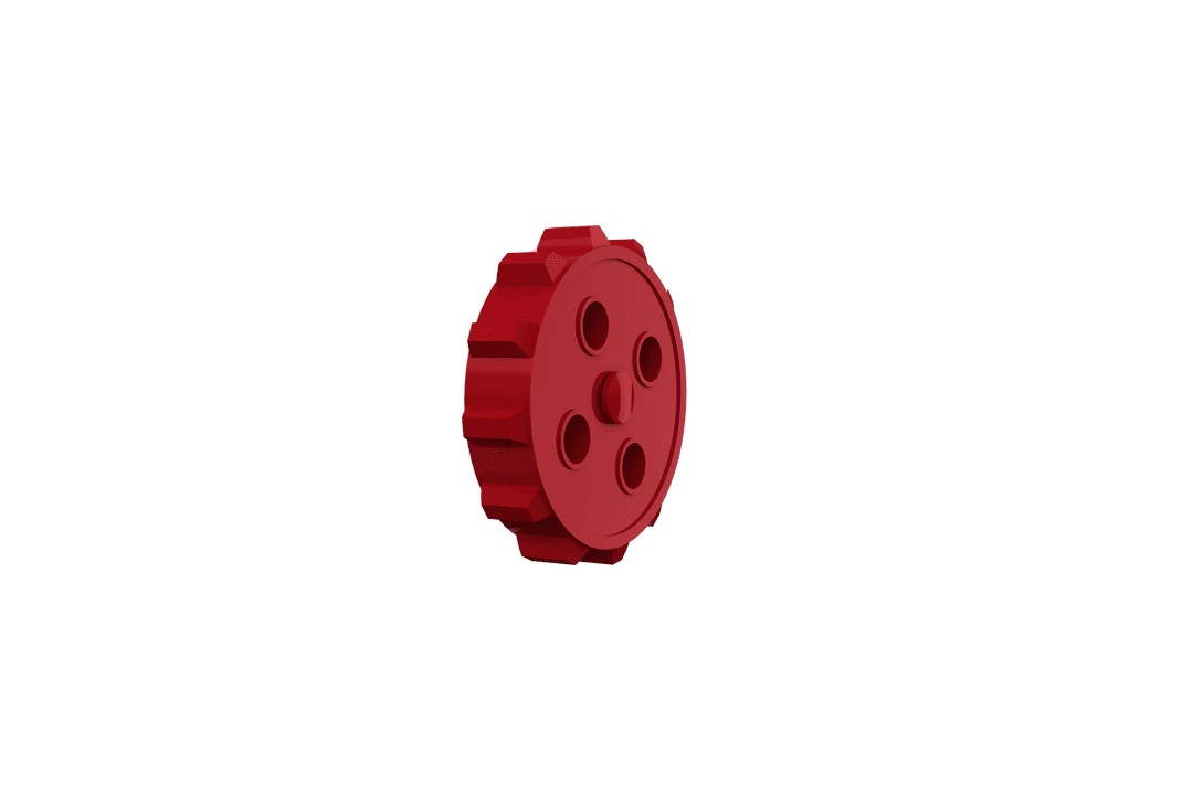 Transparent Red Cog Icon Design for Tech Infographics