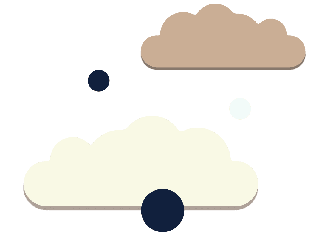 Minimalist Cream and Tan Clouds on Transparent Background