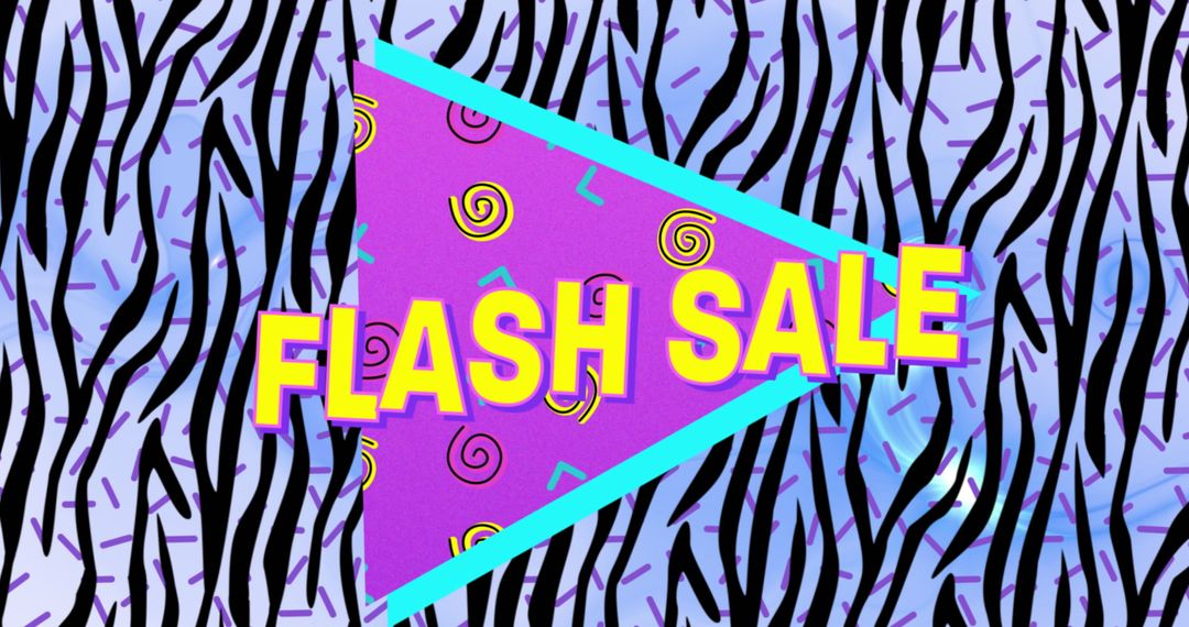 Dynamic Flash Sale Design with Zebra Pattern and Vibrant Colors