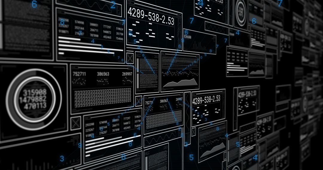 Data Panels Converging in Virtual Space Concept