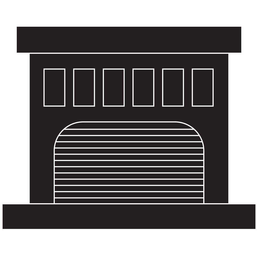 Transparent Architectural Icon Black Building Silhouette