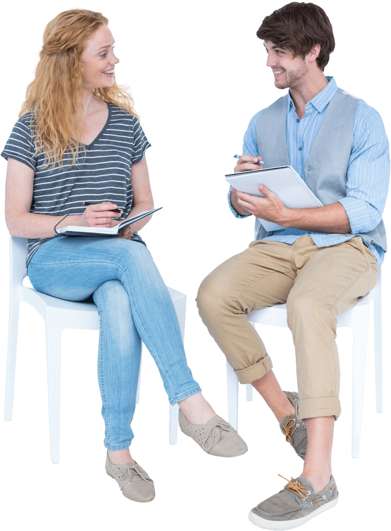 Transparent Young Couple Engaging in Happy Noteworthy Conversation