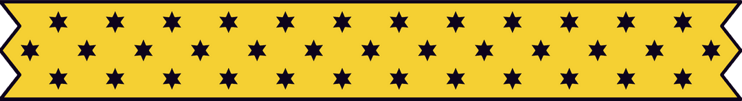 Flat transparent ribbon with golden stars motif, stylish celebration design