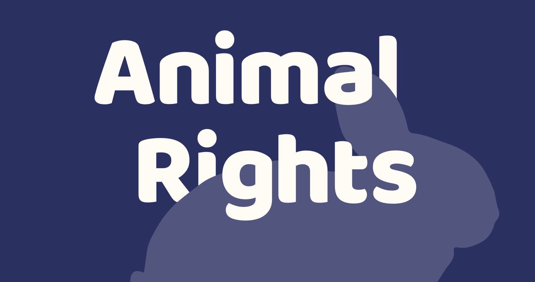 Animal Rights Message with Rabbit Outline on Blue Background - Free Images, Stock Photos and Pictures on Pikwizard.com