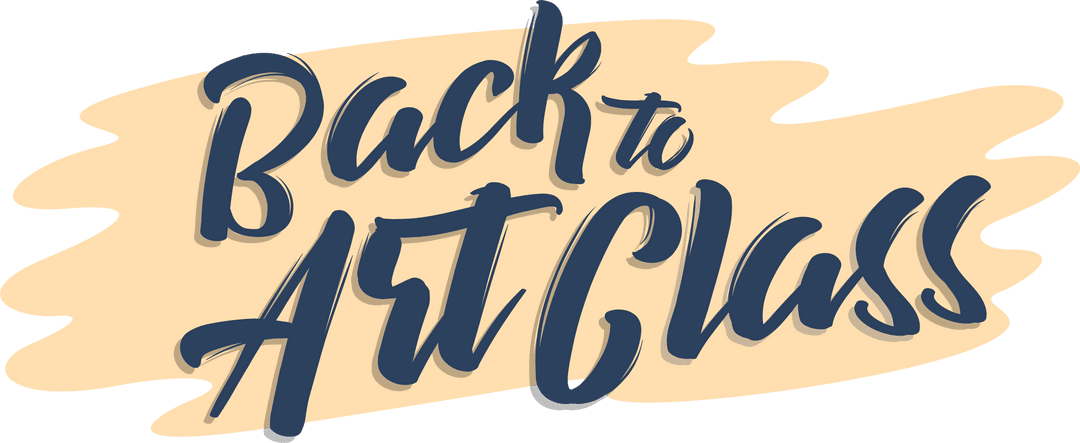 Back to Art Class Typography on Transparent Background