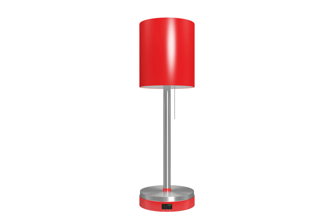 Transparent Red Floor Lamp with Modern Design