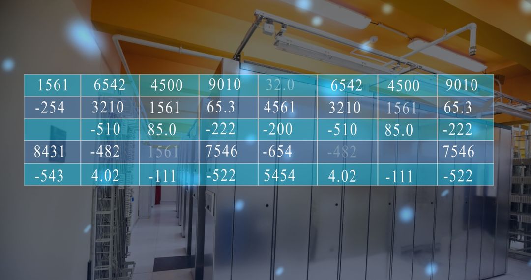 Digital Data Interface in Server Room Environment with Color Overlay