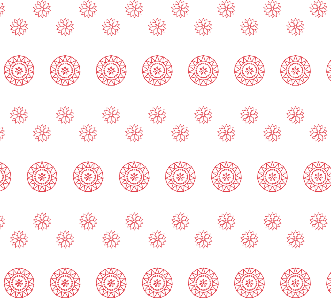 Seamless Red Circular Pattern on Transparent Background