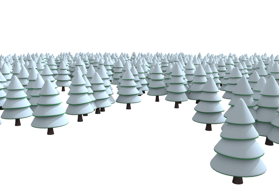 Transparent Snow Covered Evergreen Forest Illustration