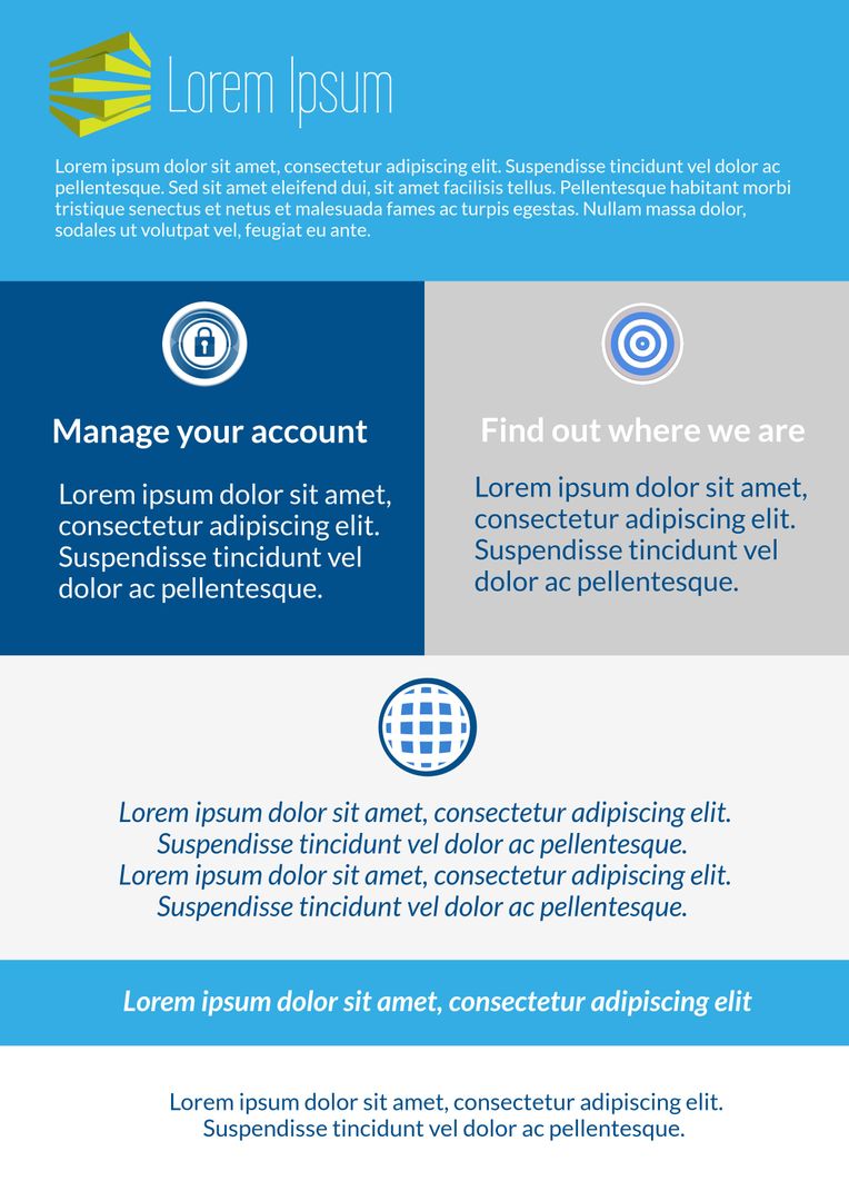 Sleek Blue Corporate Service Template for Professional Use
