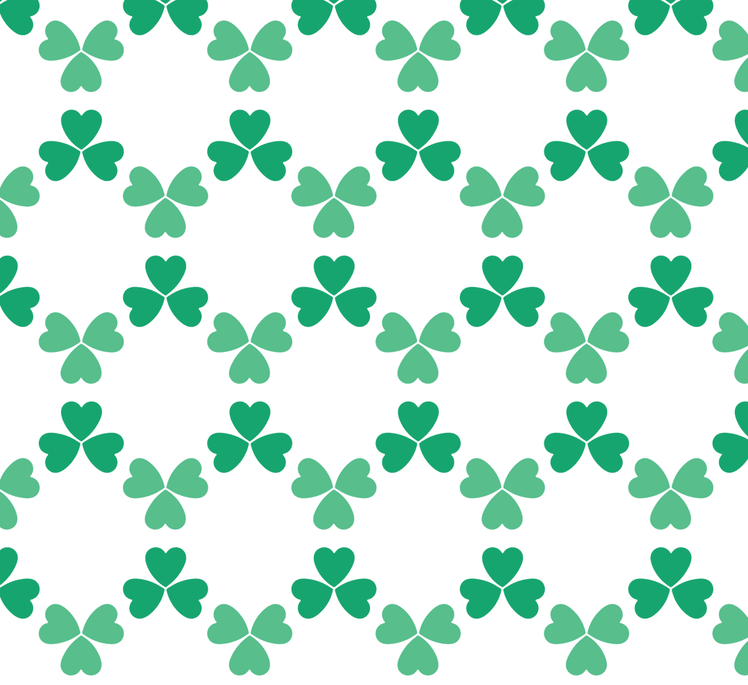 Green Heart Pattern Repeating on Transparent Background